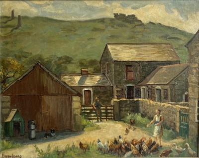 Lot 18 - Eileen IZARD (XIX-XX) Feeding the Chickens -...