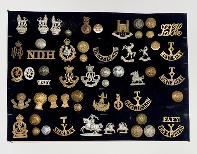 Lot 213 - Hussars, Yeomanry Regiments. A display card...