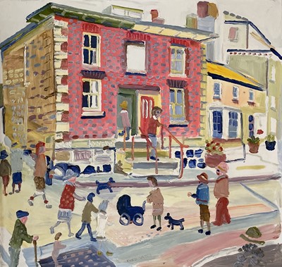 Lot 98 - Fred YATES (1922-2008) The Pink House  Oil on...