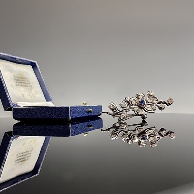 A Georgian style silver and gold spray brooch...