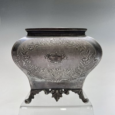 Lot 55 - A Victorian silver plated tea caddy of bombe...