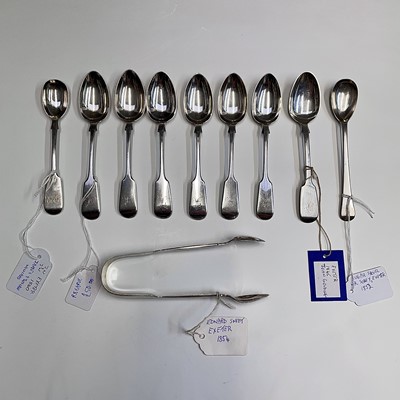 Lot 78 - Nine Victorian Exeter silver small spoons and...