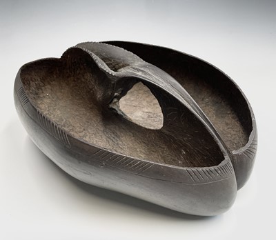 Lot 5 - A Coco de Mer nut fruit bowl. Height 13cm,...