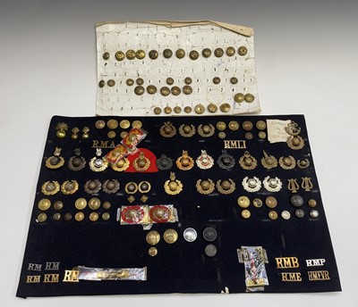 Lot 254 - Royal Marines - 1. A cloth display of cap...