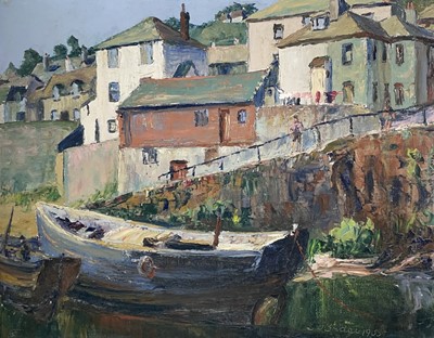 Lot 178 - Edna D. BRIDGE (XX) Harbour Wall, Newlyn Oil...