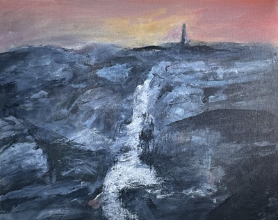 Lot 25 - Roy DAVEY (1946) The Sunset Lighthouse Oil on...