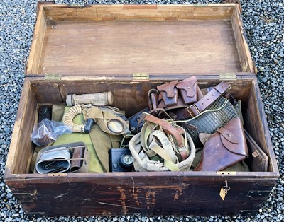 Lot 257 - Military Trunk and contents. A Military Trunk...