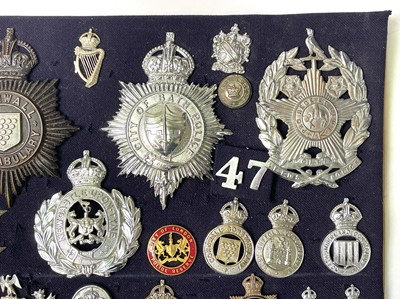 Lot 269 - British Police Force Badges. A display card of...