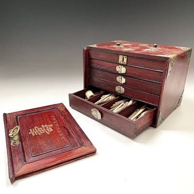 Lot 77 - A Chinese mahjong set, early 20th century, in...
