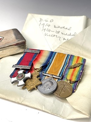 Lot 276 - Miniature Medal Group and Silver Inscribed...