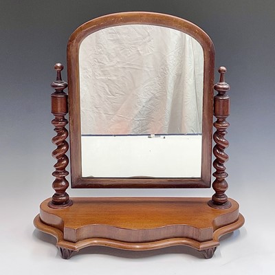 Lot 3214 - A Victorian dressing table mirror with barley...