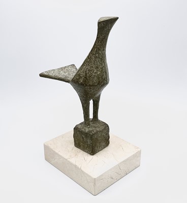 Lot 79 - Breon O'CASEY (1928-2011) Green Bird Bronze...