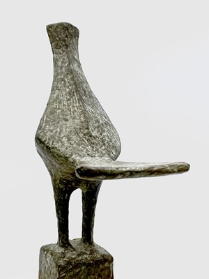 Lot 79 - Breon O'CASEY (1928-2011) Green Bird Bronze...