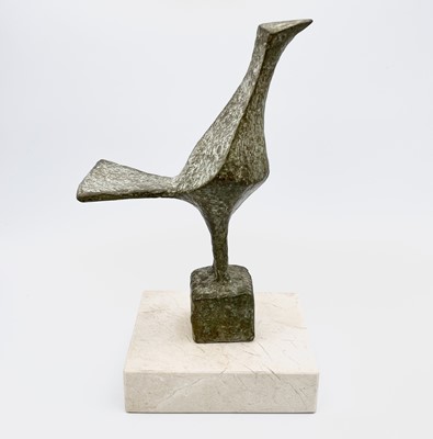 Lot 79 - Breon O'CASEY (1928-2011) Green Bird Bronze...