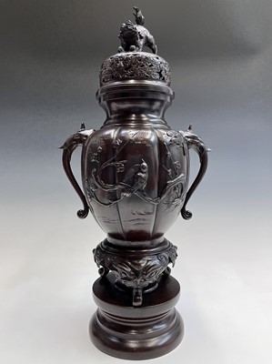 Lot 113 - A Japanese bronze incense burner, Meiji period,...