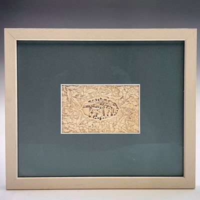 Lot 106 - A finely carved Chinese Canton ivory, plaque,...