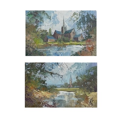Lot 1077 - Robin HAZLEWOOD (1944), A pair of River Church...