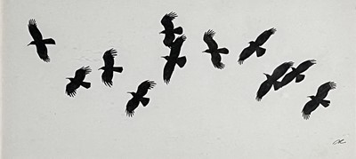 Lot 1056 - Darren REES (1961) Choughs Country Life Ink...