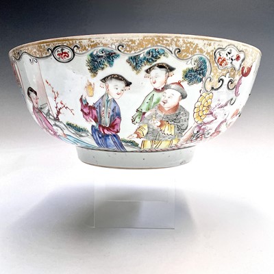 Lot 96 - A Chinese famille rose porcelain punch bowl,...