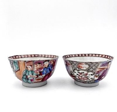 Lot 66 - Two similar Chinese famille rose porcelain tea...