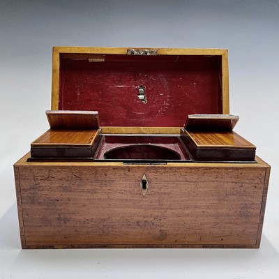 Lot 4 - A George III satinwood and kingwood banded tea...