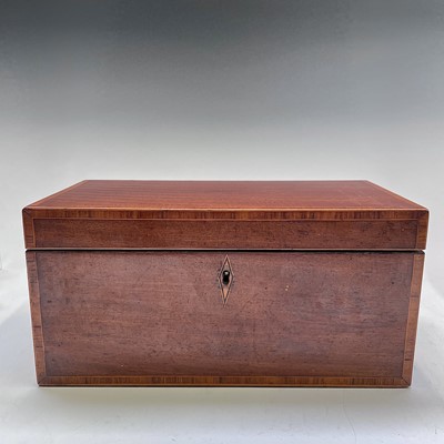 Lot 8 - A George III mahogany and rosewood banded...