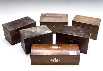 Lot 38 - A group of five Victorian and Georgian tea...