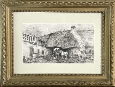 Lot 1093 - Édouard-Jacques DUFEU (1836-1900) Horses in...