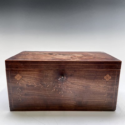 Lot 29 - A late George III mahogany rectangular tea...