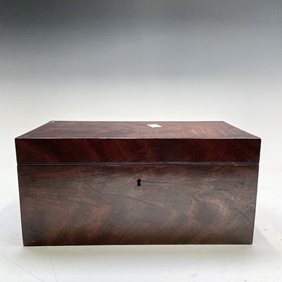 Lot 30 - A William IV mahogany rectangular tea caddy,...