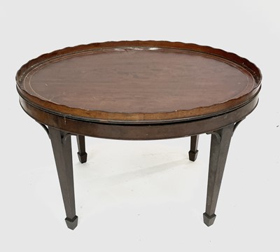 Lot 3134 - A 19th century oval mahogany tea tray with a...