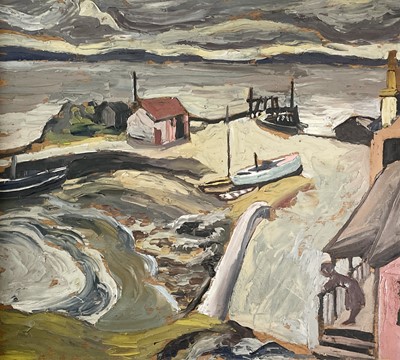 Lot 1062 - Irish Harbour Oil on board John Magee Gallery,...
