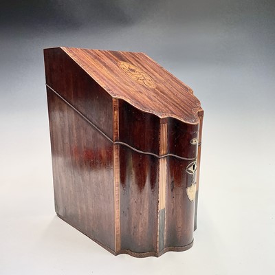 Lot 78 - A George III mahogany, crossbanded and inlaid...