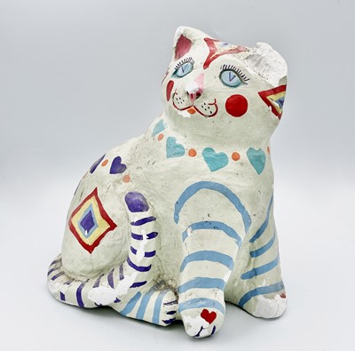 Lot 1006 - PONKLE (1934-2012) A painted plaster cat...