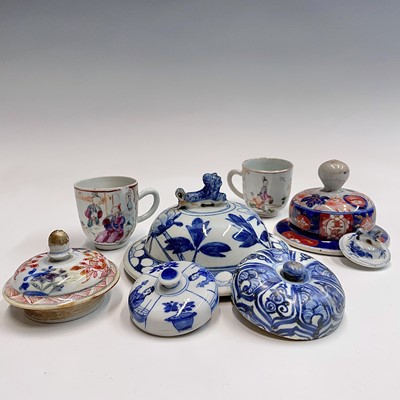 Lot 62 - Five Chinese porcelain vase covers, mainly...