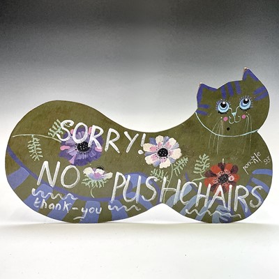 Lot 1010 - PONKLE (1934-2012) A painted wooden sign in...