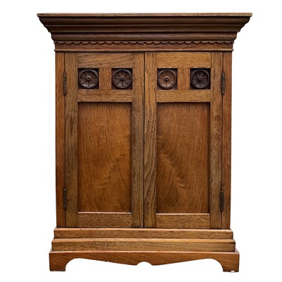 Lot 3123 - An Aesthetic Movement mahogany two-door...