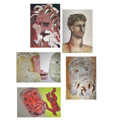 Lot 1069 - Robert JONES Head of a Man Mixed media Signed,...