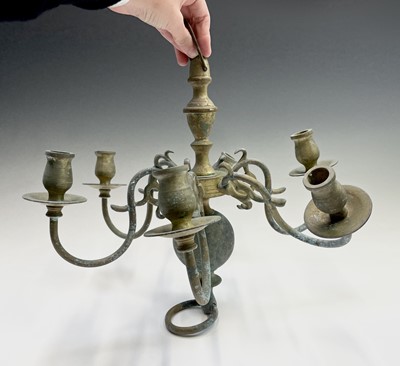 Lot 118 - A 19th century Dutch style brass six branch...