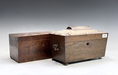 Lot 133 - A William IV rosewood tea caddy, of...