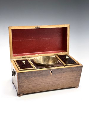 Lot 134 - A George III partridge wood and amboyna banded...