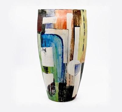 Lot 1026 - Paul JACKSON A ceramic vase with painted...