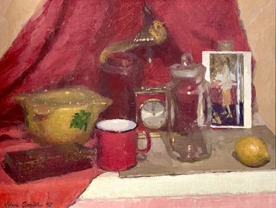 Lot 1082 - Valerie SMITH (XX) Still Life with Red Tin Mug...
