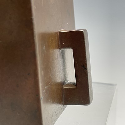 Lot 55 - A Chinese bronze rectangular censer, Qing...
