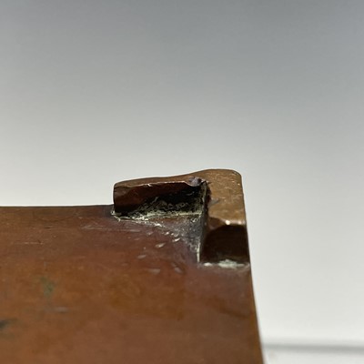 Lot 55 - A Chinese bronze rectangular censer, Qing...