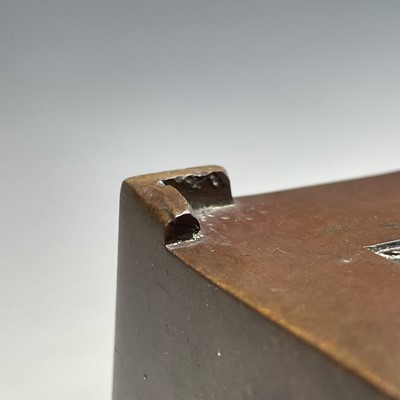 Lot 55 - A Chinese bronze rectangular censer, Qing...