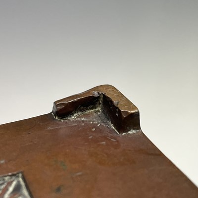 Lot 55 - A Chinese bronze rectangular censer, Qing...