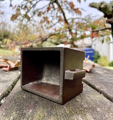 Lot 55 - A Chinese bronze rectangular censer, Qing...