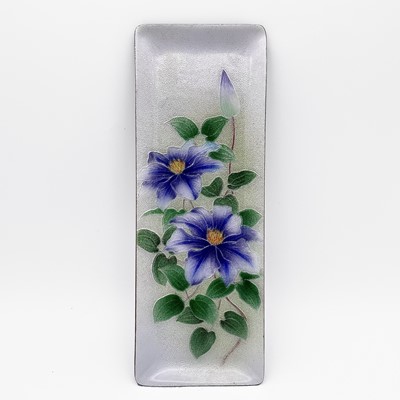 Lot 112 - A Japanese rectangular cloisonne tray, with...