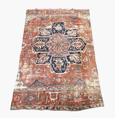 Lot 1224 - A Heriz carpet fragment, North West Persia,...